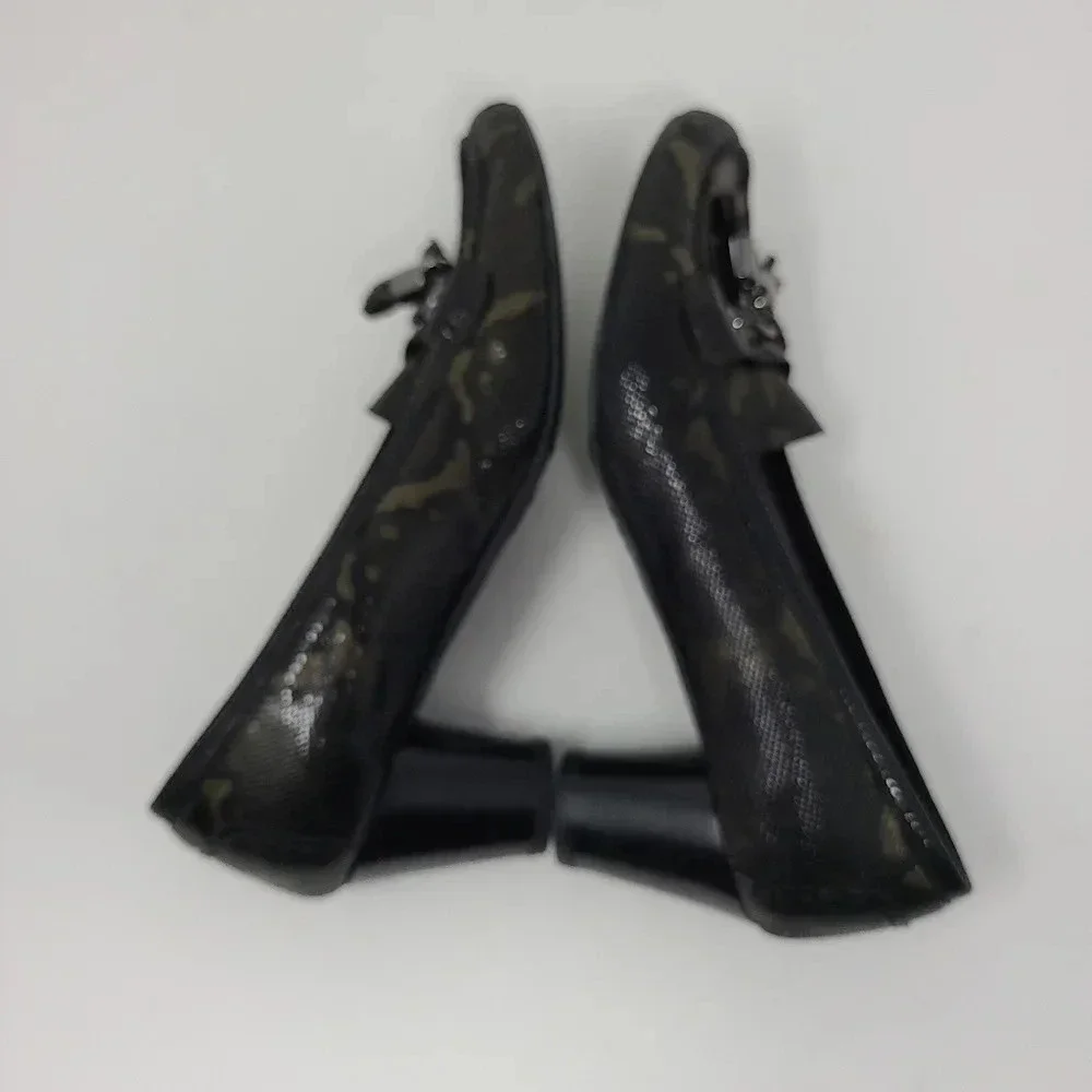 Stuart Weitzman Camouflage Print Loafer Heels 7.5 - Picture 2 of 9